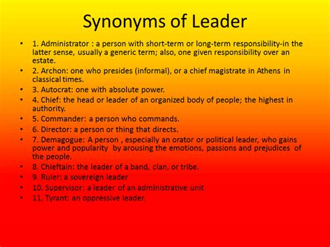 Leadership Synonyms: 28 Synonyms and Antonyms for .